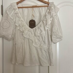 Anthropologie brand Forever That Girl White Summer blouse
